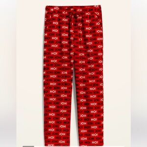 NWT Old Navy Men’s Drawstring Flannel Pajama Pants Red HO HO HO Size XXL
